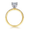 Amata - 14K White and Yellow Gold Oval Diamond Engagement Ring - 0.14 ct