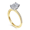 Amata - 14K White and Yellow Gold Oval Diamond Engagement Ring - 0.14 ct