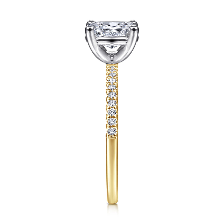 Amata - 14K White and Yellow Gold Oval Diamond Engagement Ring - 0.14 ct - Shot 5
