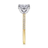 Amata - 14K White and Yellow Gold Oval Diamond Engagement Ring - 0.14 ct