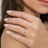 Amata - 14K White and Yellow Gold Oval Diamond Engagement Ring - 0.14 ct