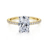 Amata - 14K White-Yellow Gold Oval Diamond Engagement Ring - 0.15 ct
