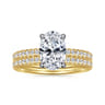 Stasia - 14K White-Yellow Gold Oval Diamond Engagement Ring - 0.23 ct