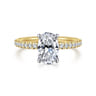 Stasia - 14K White-Yellow Gold Oval Diamond Engagement Ring - 0.3 ct