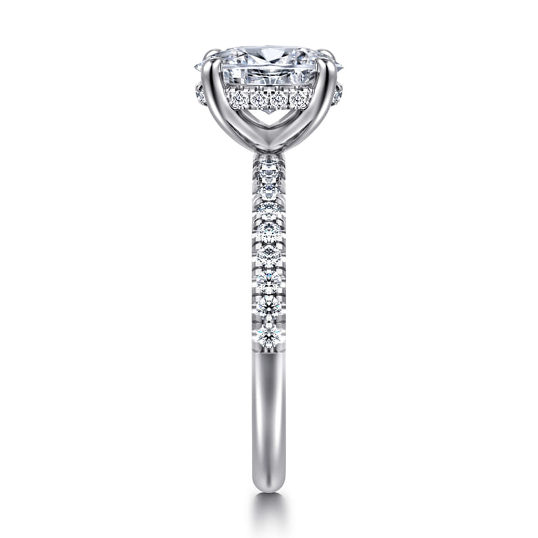 Stasia - 14K White-Yellow Gold Oval Diamond Engagement Ring - 0.3 ct - Shot 4