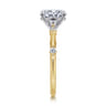 Frances - 14K White -Yellow Gold Oval Diamond Engagement Ring - 0.12 ct