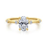 Frances - 14K Yellow Gold Oval Diamond Engagement Ring - 0.12 ct