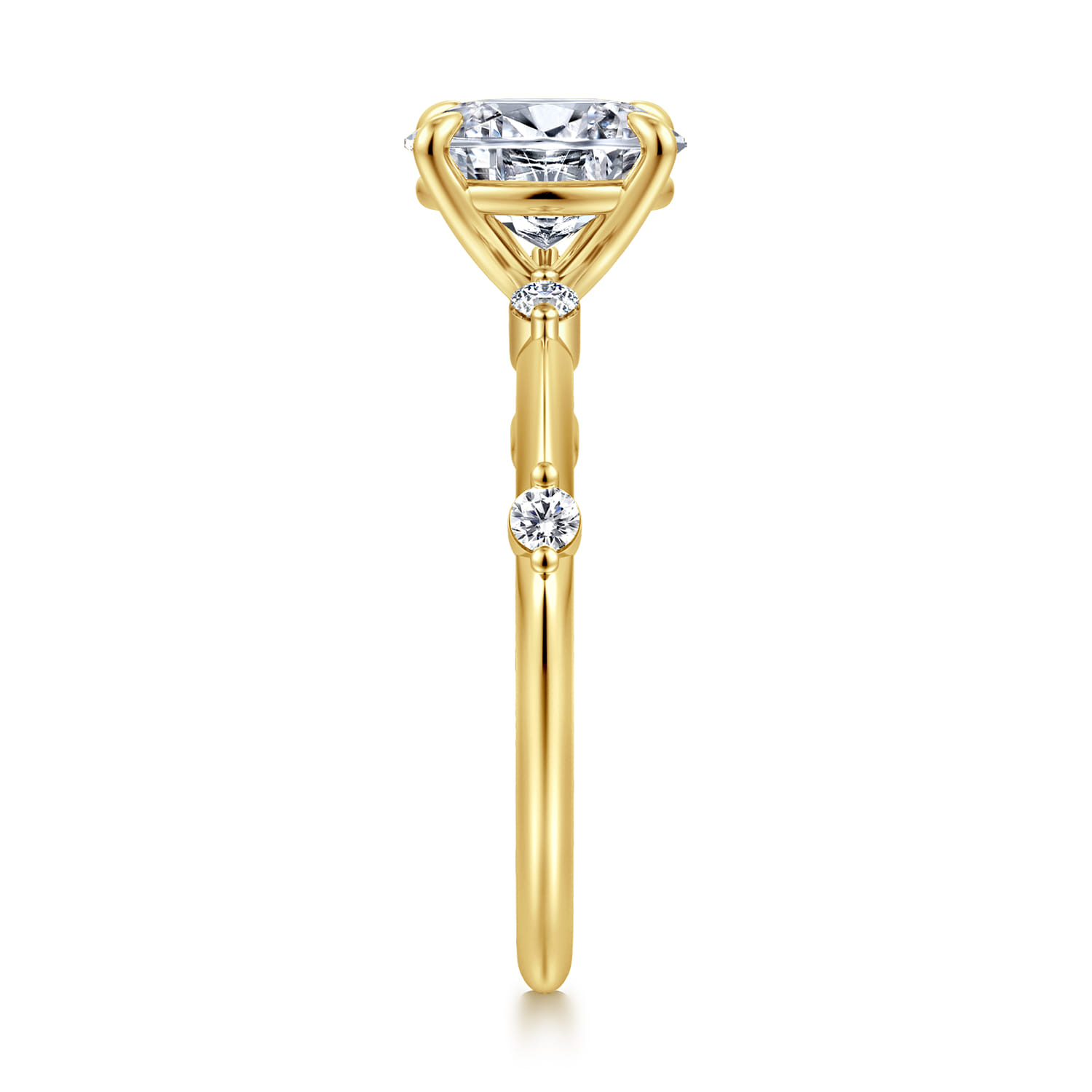 Frances - 14K Yellow Gold Oval Diamond Engagement Ring - 0.12 ct - Shot 4