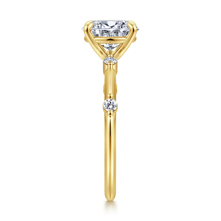Frances - 14K Yellow Gold Oval Diamond Engagement Ring - 0.12 ct - Shot 4