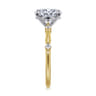 Frances - 14K White-Yellow Gold Oval Diamond Engagement Ring - 0.12 ct