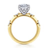 Marline - 14K White-Yellow Gold Oval Diamond Engagement Ring - 0.17 ct
