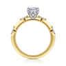 Marline - 14K White-Yellow Gold Oval Diamond Engagement Ring - 0.12 ct