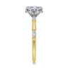 Marline - 14K White-Yellow Gold Oval Diamond Engagement Ring - 0.12 ct