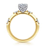 Marline - 14K White-Yellow Gold Oval Diamond Engagement Ring - 0.17 ct