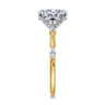 Marline - 14K White-Yellow Gold Oval Diamond Engagement Ring - 0.17 ct