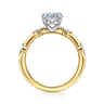 Marline - 14K White-Yellow Gold Oval Diamond Engagement Ring - 0.17 ct