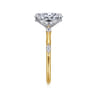 Marline - 14K White-Yellow Gold Oval Diamond Engagement Ring - 0.17 ct