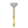Carmellia - 14K White-Yellow Gold Oval Diamond Engagement Ring - 0.25 ct