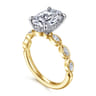 Claudia - 14K White-Yellow Gold Oval Diamond Engagement Ring - 0.3 ct
