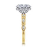 Claudia - 14K White-Yellow Gold Oval Diamond Engagement Ring - 0.3 ct