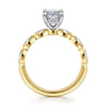 Claudia - 14K White-Yellow Gold Oval Diamond Engagement Ring - 0.3 ct