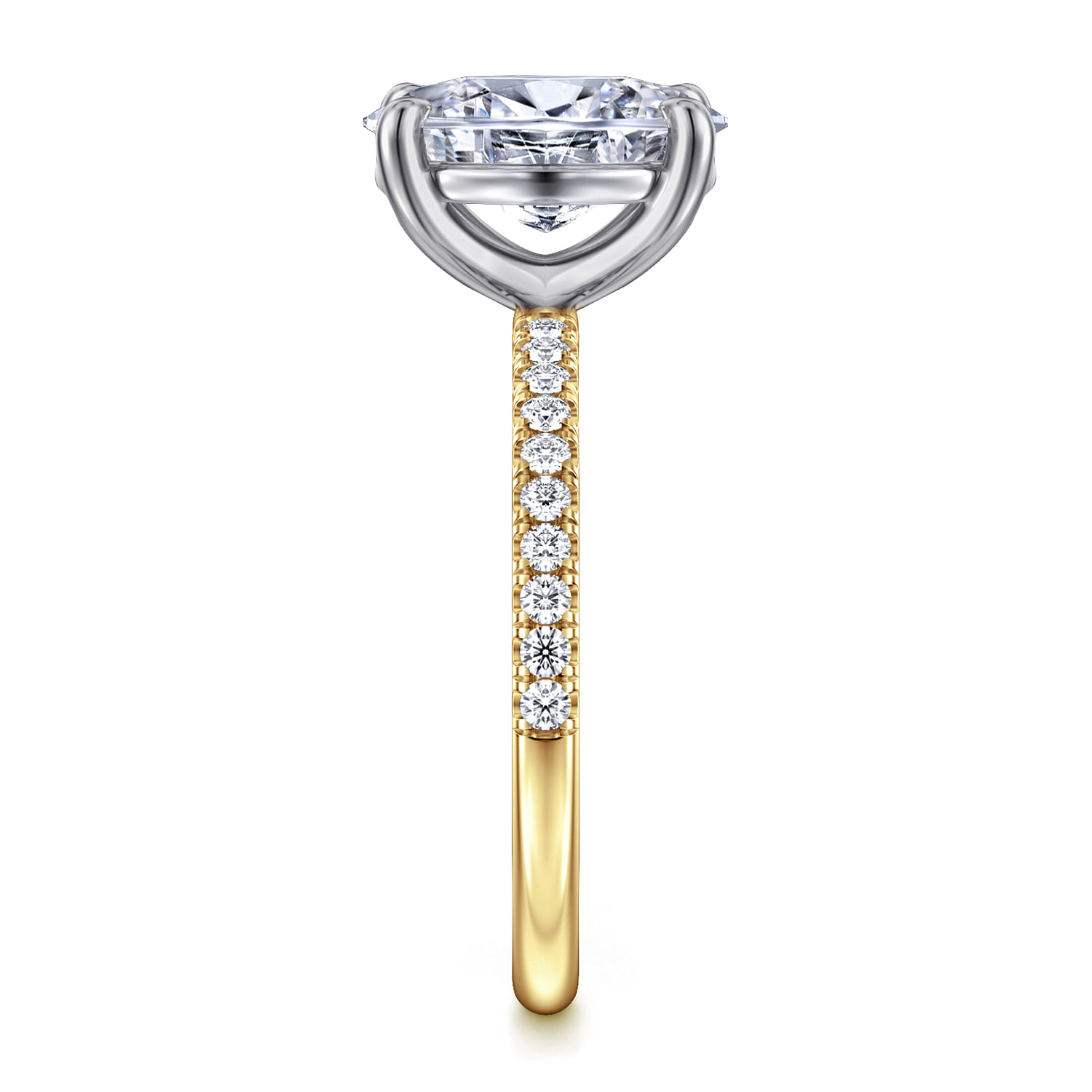 Twain - 14K White-Yellow Gold Oval Diamond Engagement Ring - 0.2 ct - Shot 4