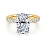 Winslow - 14K White-Yellow Gold Oval Diamond Engagement Ring - 0.38 ct