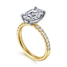 Winslow - 14K White-Yellow Gold Oval Diamond Engagement Ring - 0.38 ct
