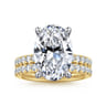 Winslow - 14K White-Yellow Gold Oval Diamond Engagement Ring - 0.35 ct