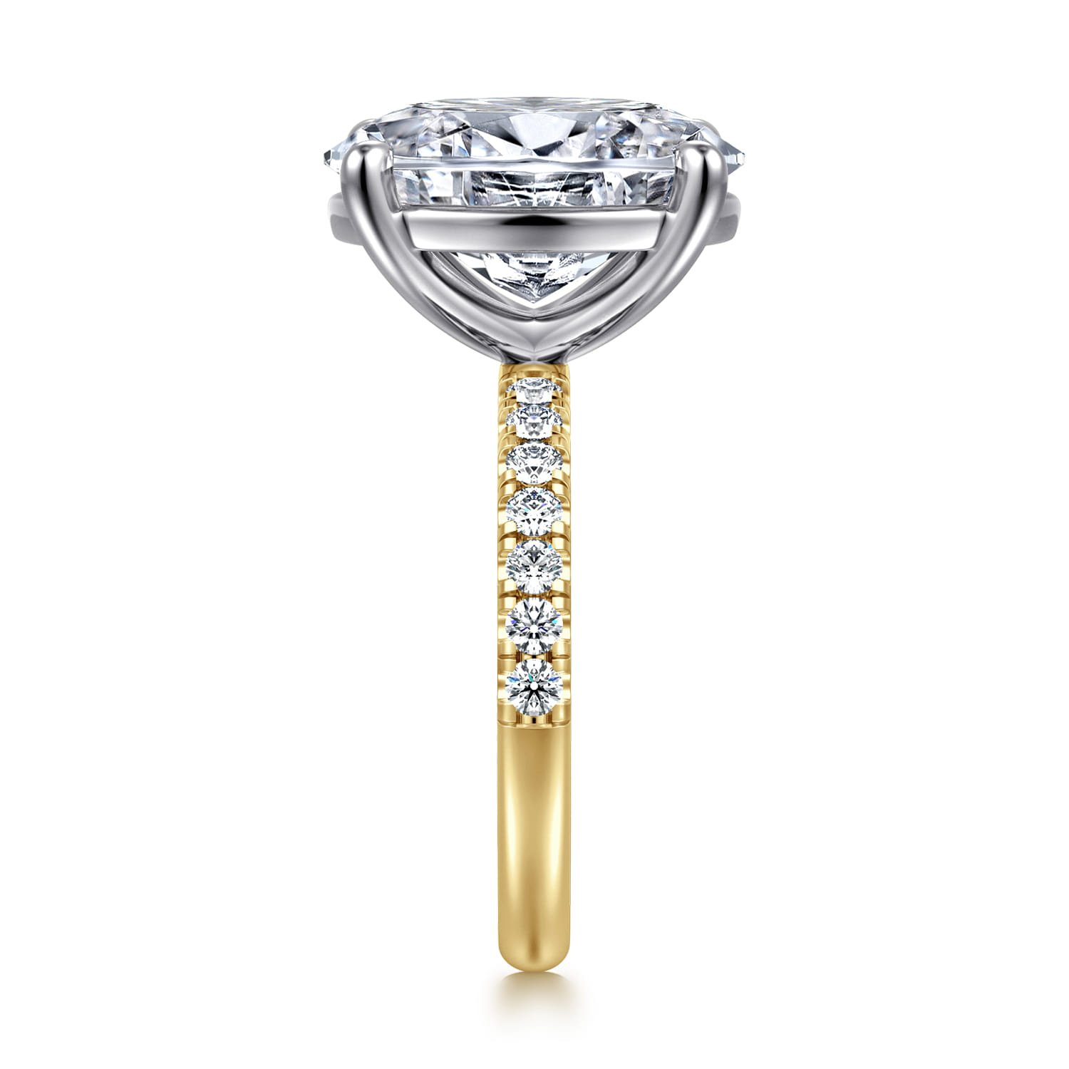 Winslow - 14K White-Yellow Gold Oval Diamond Engagement Ring - 0.35 ct - Shot 5