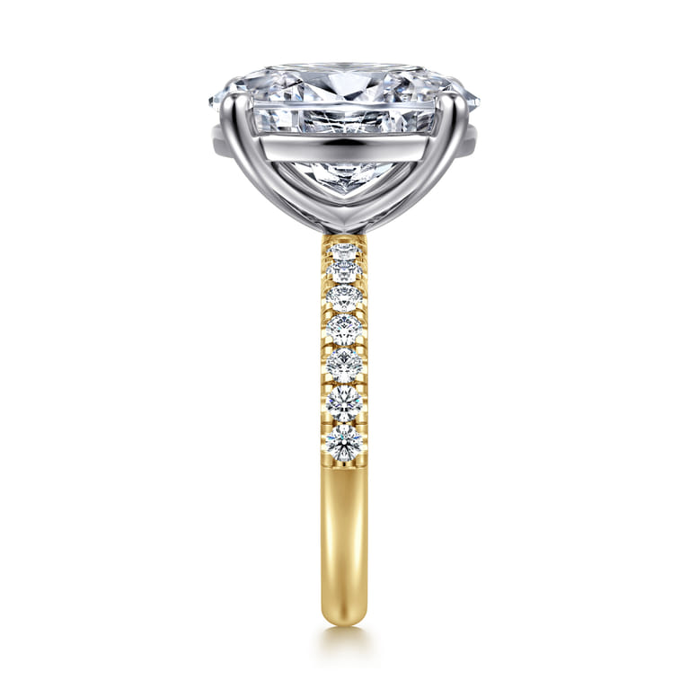 Winslow - 14K White-Yellow Gold Oval Diamond Engagement Ring - 0.35 ct - Shot 5