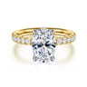 Winslow - 14K White-Yellow Gold Oval Diamond Engagement Ring - 0.35 ct