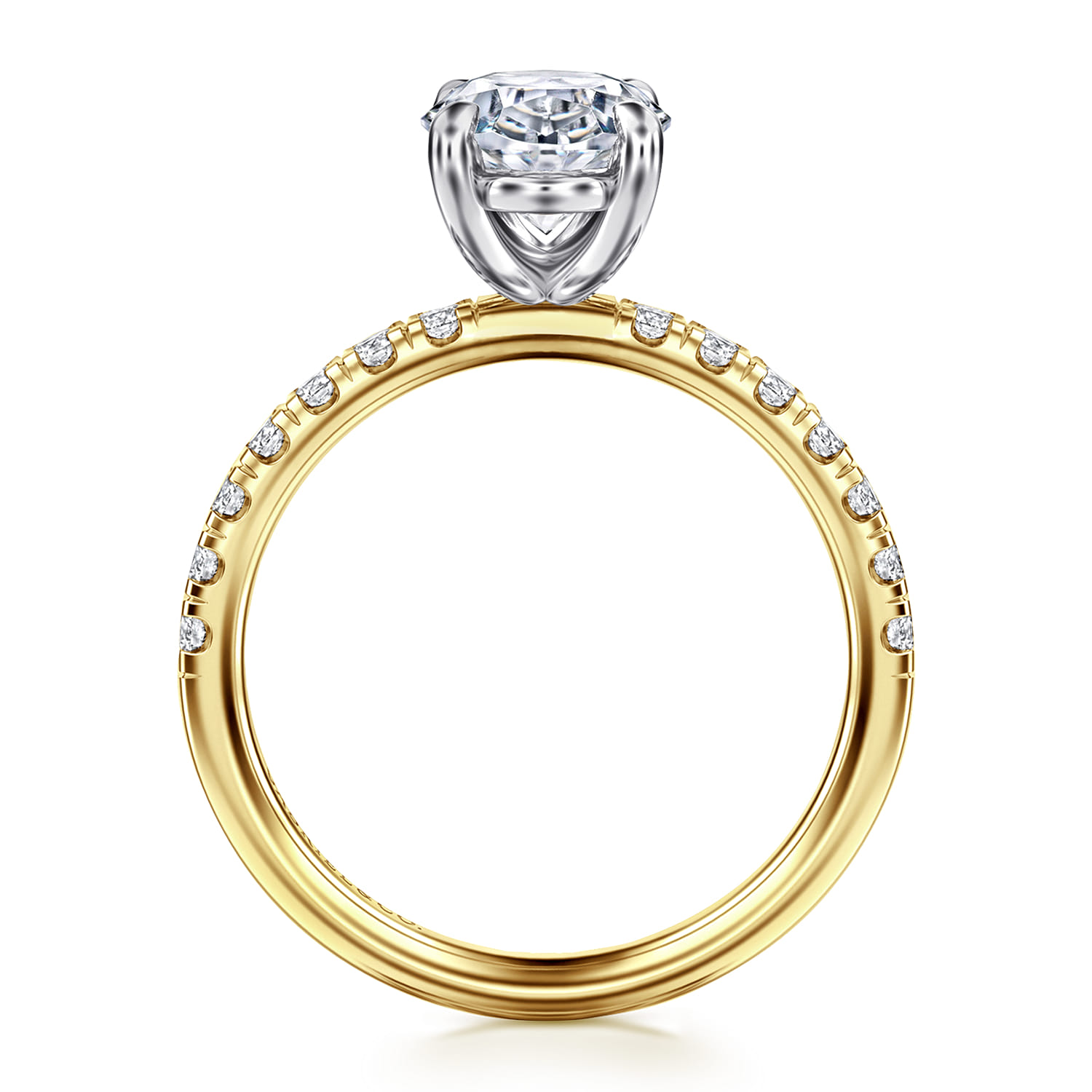 Winslow - 14K White-Yellow Gold Oval Diamond Engagement Ring - 0.35 ct - Shot 2