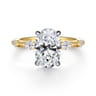 Carinna - 14K Yellow-White Gold Oval Diamond Engagement Ring - 0.23 ct
