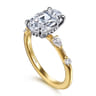 Carinna - 14K Yellow-White Gold Oval Diamond Engagement Ring - 0.23 ct
