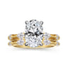 Carinna - 14K Yellow-White Gold Oval Diamond Engagement Ring - 0.23 ct