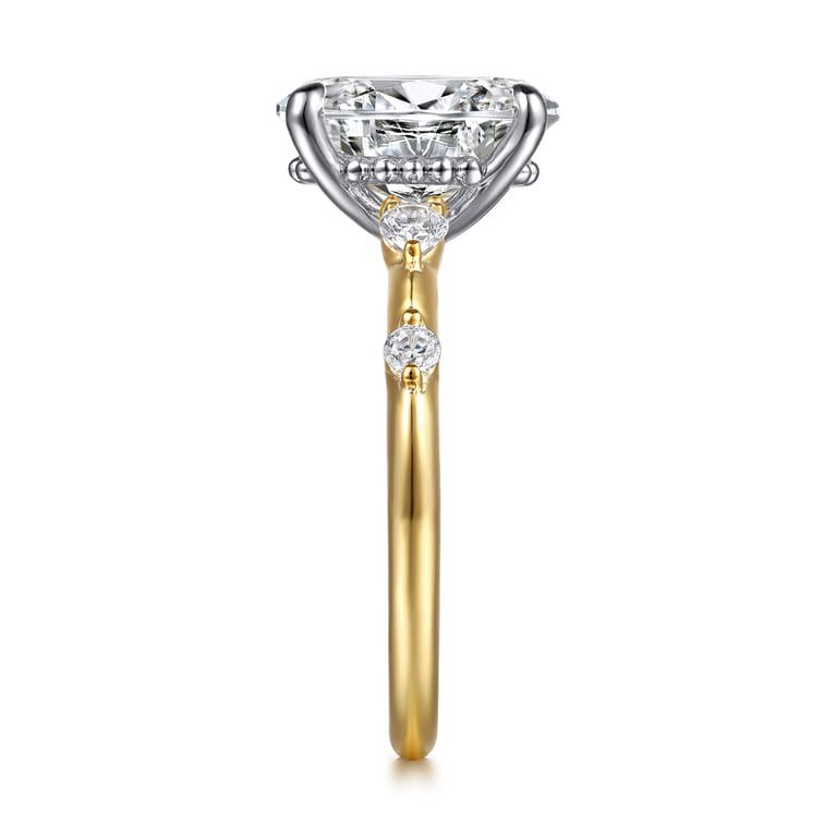 Carinna - 14K Yellow-White Gold Oval Diamond Engagement Ring - 0.23 ct - Shot 5