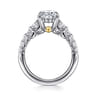 Seema - 14K White-Yellow Gold Oval Diamond Engagement Ring - 0.8 ct