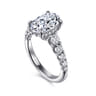 Seema - 14K White-Yellow Gold Oval Diamond Engagement Ring - 0.8 ct