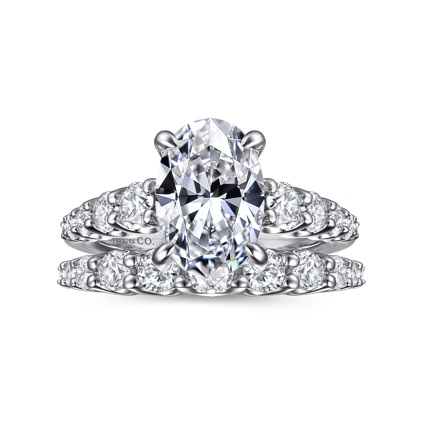 Seema - 14K White-Yellow Gold Oval Diamond Engagement Ring - 0.8 ct - Shot 4