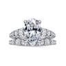 Seema - 14K White-Yellow Gold Oval Diamond Engagement Ring - 0.8 ct