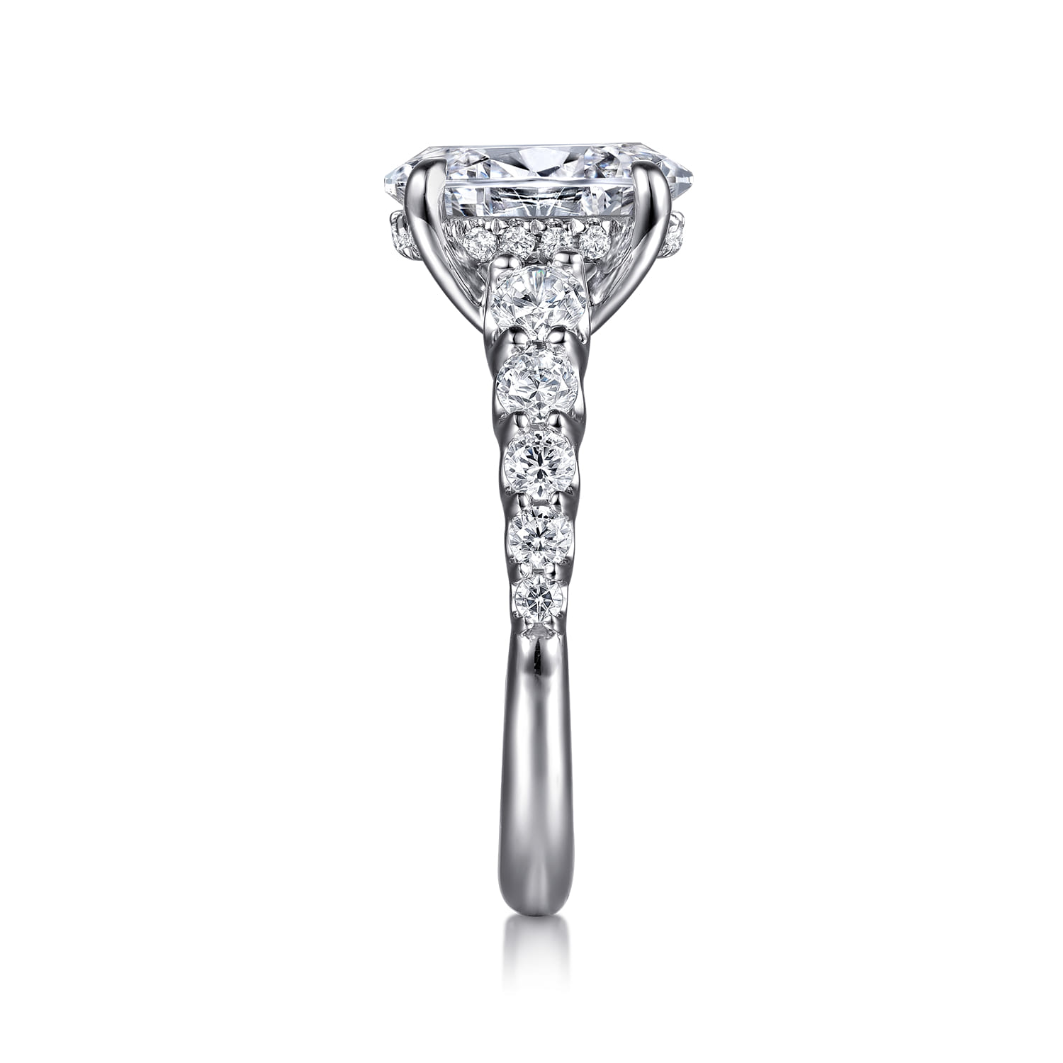 Seema - 14K White-Yellow Gold Oval Diamond Engagement Ring - 0.8 ct - Shot 5