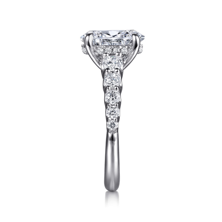 Seema - 14K White-Yellow Gold Oval Diamond Engagement Ring - 0.8 ct - Shot 5