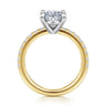 Aruba - 14K White-Yellow Gold Oval Shape Diamond Engagement Ring - 0.4 ct