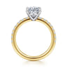 Aruba - 14K White-Yellow Gold Oval Diamond Engagement Ring - 0.4 ct