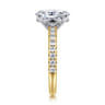Aruba - 14K White-Yellow Gold Oval Diamond Engagement Ring - 0.4 ct