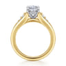 Bruno - 14K White-Yellow Gold Oval Diamond Engagement Ring - 0.3 ct