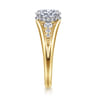 Bruno - 14K White-Yellow Gold Oval Diamond Engagement Ring - 0.3 ct