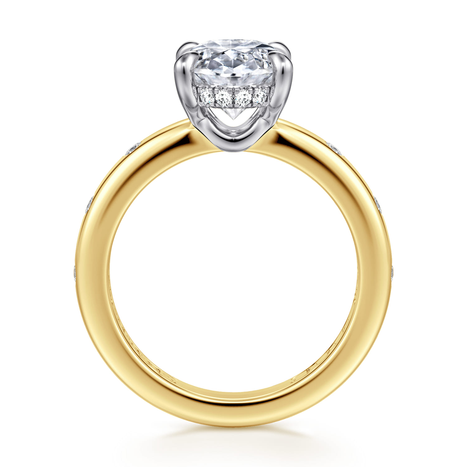 Cabata - 14K White-Yellow Gold Oval Diamond Engagement Ring - 0.23 ct - Shot 2