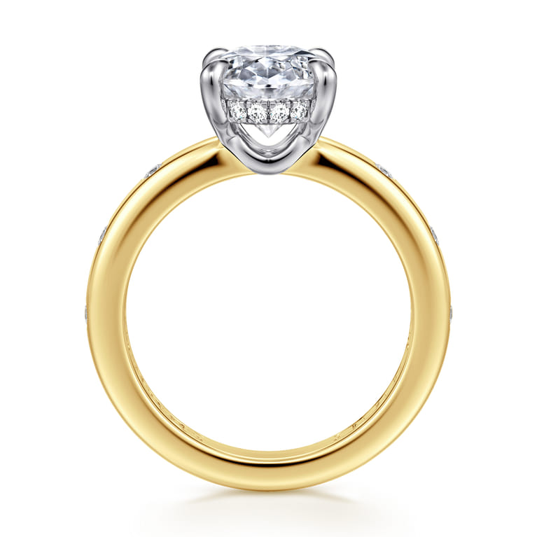 Cabata - 14K White-Yellow Gold Oval Diamond Engagement Ring - 0.23 ct - Shot 2